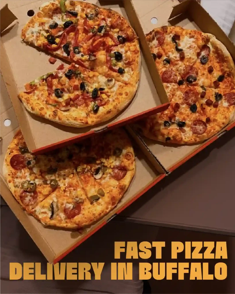 Fast pizza delivery in Buffalo with fresh hot pizza delivered to your door